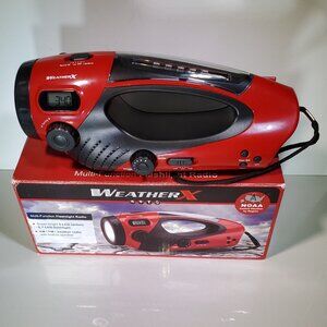 WEATHER X EMERGENCY WEATHER RADIO WITH AM-FM &  WEATHER BAND, DIGITAL CLOCK